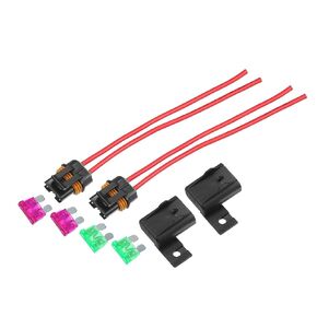 Motoforti 2 Set Inline Fuse Holder Waterproof Blade Style ATO/ATC Holder 40A 12A Gauge Wiring Harness with Cover for Automotive Marine Long-Lasting