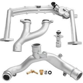Aluminium Rear Coolant Water Heater Pipe System Set Compatible with Jaguar XJ XF XE F-Pace F-Type 2013-2021, Range Rover L405 Sport L494 LR4 L319 Discovery L462 Velar L560 2014-2020