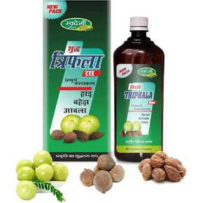 Swadeshi Ayurved Triphala Ras, Natural Juice Colon Cleanser with Amla, Baheda and Haritaki (500 ML)