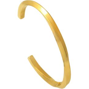 Fashion Stainless Steel Irregular Twist Open Cuff Bracelet