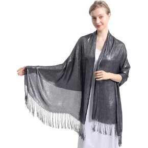 Sparkly Metallic Shawls and Wraps,Women's Glitter Pashmina Shawl Scarf forformal Evening Party Dresses