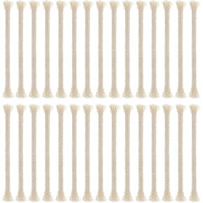 30pcs Wicks لاستبدال مصباح الزيت ، 6.3 بوصة طويلة (16 سم) فانوس سخان القطن الفطائر للقطن من أجل مصباح الكحول في الشمعة الداخلية