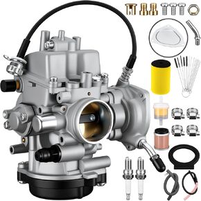 YFM400 Carburetor for Yamaha 2000-2006 Big Bear 350 400 Kodiak 400,2007-2011 Grizzly 350 450,2006-2009 Wolverine 350 450 ATV Carb Rebuild Kit with Air Fuel Filter Spark Plug