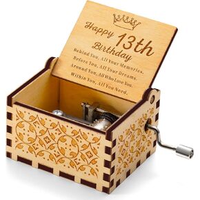 هدايا عيد ميلاد 85 للنساء الرجال - صندوق الموسيقى الخشبي - عرض مخصص لمدة 50 عامًا - أفكار هدايا لها له in Kuwait