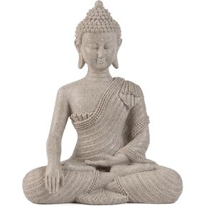 Buddha Statue for Home Decor Beige White-Buddha Statue Large for Spiritual 10.2''-Buddha Decor for Living Room-Buddha Statues for Zen Decor –Indoor Buddha Gift for Shrine, Meditation or Relaxation