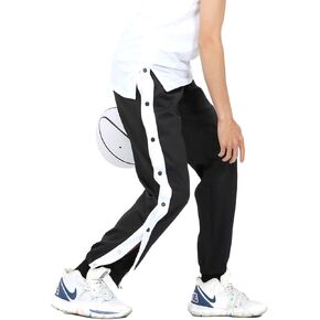 Auyz Men's Youth Boys Loose Fit Tear-Away Pants Snap Button Sports Running Basketball Sweatpants