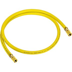 2025 Upgraded 3/8" HVAC Vacuum Hose,Refrigerant Charging Hose,Standard 3/8"×3/8" Flare Fittings,6 Feet,Low Resistance and High Flow Rate,Faster HVAC Evacuation and Recovery,20 Microns Vacuum,Yellow