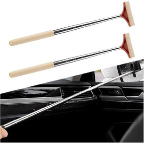 BELOMI Car Side Mirror Squeegee, 2PCS Retractable Vehicle Rearview Mirror Wiper for Rainy Foggy Weather, Mini Auto Windshield Cleaning Tool Accessories, Universal for SUV Sedan Truck (Black)