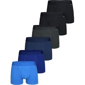 Men's Cotton Boxer Briefs 6 - Pack, Soft Moisture-Wicking Underwear with Pouch,Comfortable Athletic Trunks in Saudi Arabia