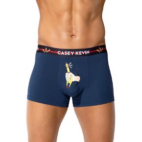 Casey Kevin Men's Cotton Boxer Briefs Sexy Funny Cartoon Underwear for Men Soft & Breathable Tagless Novelty Trunks 3D Pouch