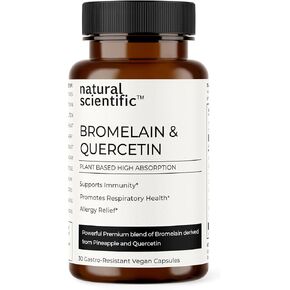 Quercetin العضوي مع Bromelain - ملحق نباتي - من الأناناس العضوية وسوفيرا Japonica - غير المعدلة وراثيا ، خالية من الغلوتين - 30 كبسولة - ملحق متميز.