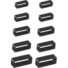 10pcs 14-22mm Watch Band Holder Watch Band Keeper Strap Loop Rubber Bands Holder Retainer Black Wristwatch Strap Keeper Replacement Bands Fastener Rings for Retaining Sport Hoop Smart Wristwatch Belt