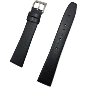 NewLife 20mm Long, Black, Flat, Elegant Calfskin Leather Watchband | Replacement Wrist Watchstrap That Brings to Any Watch (Mens Long Length)