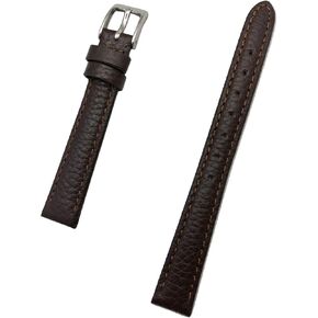 12mm Dark Brown Genuine Leather Watchband | Soft, Matte, Shrunken Grain, Lightly Padded Replacement Bracelet Wrist Watchstrap that brings New Life to Any Watch (Womens Standard Length)