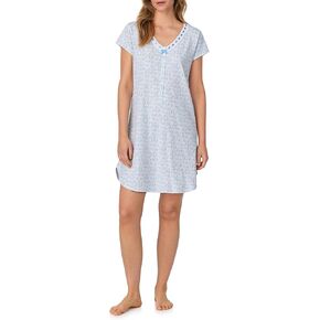 Eileen West Nightgowns for Women - Soft Cotton Jersey Cap Sleeve 36" Short Nightshirt