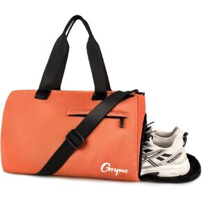 Gryme 15 Inch Small Gym Bag with Shoes Compartment and Wet Pocket, Mini Duffle Bag for Men & Women, Small Sports Bag for Travel Carry On, Swimming, Workout, Weekender Overnight