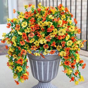 الزهور الاصطناعية للديكور المزيف المزيف ، 2pcs ديكور الربيع الأرجواني والرائع ، والنباتات الواقعية ، والأشعة فوق البنفسجية ، زهرة الحرير المقاومة للشرفة فناء الشرفة زارع