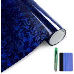 Arespark Gloss Forged Carbon Fiber Vinyl Wrap, Car Carbon Fiber Vinyl Wrap Decal Sticker Film Sheet with Air Release (1ft x3.5ft, Red)
