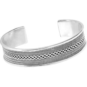 Men's Silver Celtic Braided Bangle Bracelet | Heavy Solid 925 Sterling Silver Celtic Bangle Bracelet - Silver Bangle For Men Adjustable Size