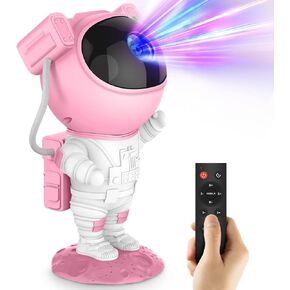 Astronaut Galaxy Projector Night Light with Timer and Remote - AceGamer Star Starry Nebula LED Lamp, Gift for Kids and Adults for Bedroom, Christmas, Birthday, Valentine's Day etc. (Pink-White)