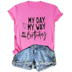 Birthday Shirts for Women Cute Birthday Girl Graphic Shirts Party Gift Tee Tops
