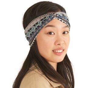 CHARM Boho Twist Turban Headband - Stretchy Cotton Hair Wrap Hairband for Women