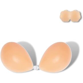 Adhesive Bra Strapless Sticky Invisible Push up Silicone Bra for Women Backless Dress with Nipple Cover