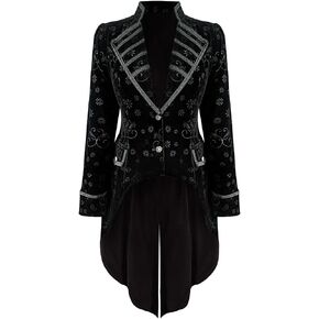 Tzmapu Medieval Retro Gothic Velvet Women's Coat ، عمل غير رسمي رسمي ، زي