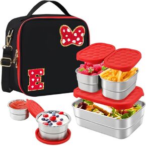 مجموعة صندوق الغداء المعزول ، Bow Mouse Preppy Brag Bag Bag Bag Base with Stains Steel Bento Box ، Booder Snack Food Containers مرة أخرى in Kuwait