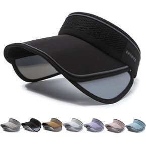 Peicees Sun Visors with Wide Brim for Women Men UPF50+ UV Sun Protection Cap for Golf Tennis Beach Running Hiking Sports
