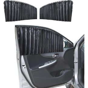 EcoNour Car Curtains for Front Windows (2 Pack) | Car Privacy Magnetic Sun Shades for Side Windows | Protect Your Baby Against Sun | Window Blinds Ensures Privacy Protection