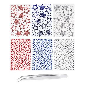 660pcs Sliver Face Gem Rhinestones Stickers Fake Lip Nails Stickers Fake Nose Stud Eyebrow Ear Stud Non Piercing Earring Studs Silver Belly Button Jewelry Gothic Cool Punk Y2K Makeup for Women Men