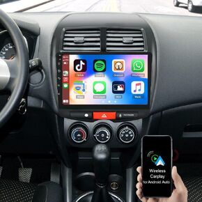 Android 13 Car Stereo for Mitsubishi ASX 2010-2017, 2 Din, 2+32G, 10inch Car Radio Receiver w/Carplay Android Auto GPS Navigation Bluetooth FM HiFi WiFi USB + AHD Backup Camera Carplay