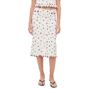 من أجل Love & Lemons Cherries Midi Skirt
