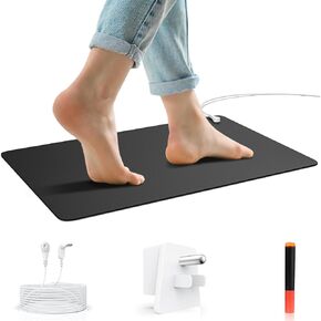 Grounding Mat for Sleep, Energy, Pain Support & Inflammation Relief – 24"x16" Earthing Mat for Feet, Stress Relief, Balance & Wellness – Includes 15ft Cord for Home & Office Use