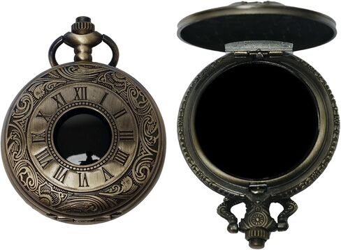 Obsidian Scrying Mirror, Natural Healing Crystal Obsidian Mirror with Bag, for Divination, Meditation, Healing, Feng Shui (Pocket Watch-6) in Saudi Arabia