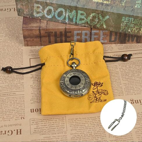 Obsidian Scrying Mirror, Natural Healing Crystal Obsidian Mirror with Bag, for Divination, Meditation, Healing, Feng Shui (Pocket Watch-6) in Saudi Arabia