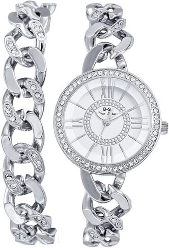 CdyBox Lady Diamond Watch Women Chain Link Watch Bracelet Model Quartz Wirstwatch Bracelet Jewelry in Kuwait