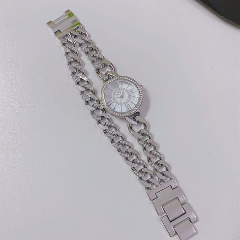 CdyBox Lady Diamond Watch Women Chain Link Watch Bracelet Model Quartz Wirstwatch Bracelet Jewelry in Kuwait