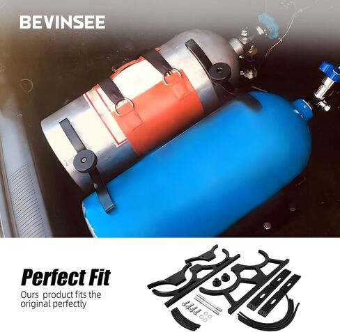 Bevinsee 7 "أكسيد النيتروز NOS حامل الزجاجة المزدوج قوس البليون من 10-15 جنيه زجاجات النيتروز الفضة in Saudi Arabia