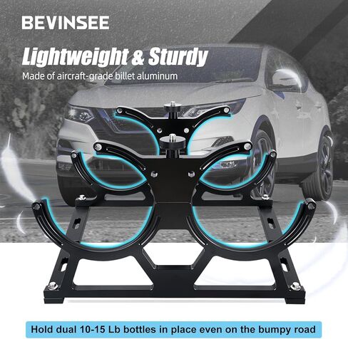 Bevinsee 7 "أكسيد النيتروز NOS حامل الزجاجة المزدوج قوس البليون من 10-15 جنيه زجاجات النيتروز الفضة in Saudi Arabia