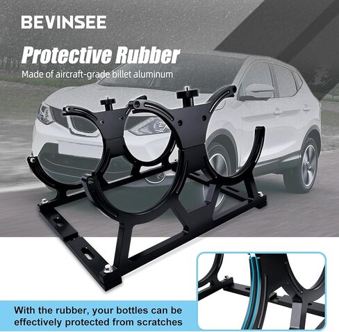 Bevinsee 7 "أكسيد النيتروز NOS حامل الزجاجة المزدوج قوس البليون من 10-15 جنيه زجاجات النيتروز الفضة in Saudi Arabia