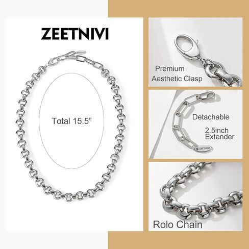 Chunky Layered Gold Necklace For Women Paperclip Link Chain Statement Compass Coin Charm Beach Stackable Necklace Non Tarnish Dainty 14k Gold Plated Medallion Pendant Trendy Fashion Jewelry in Saudi Arabia