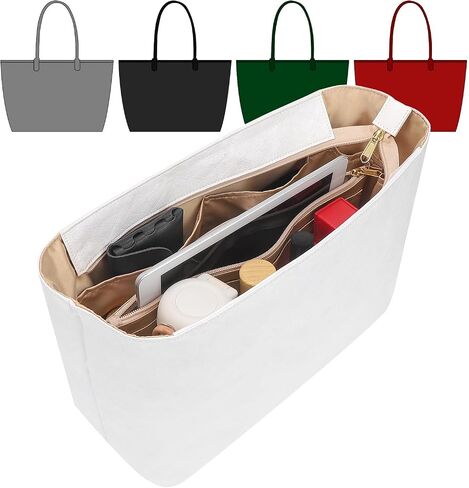 Tote Bag Organizer Insert Compatible with Geya Sain Louis GM Bag, Dupont Paper Purse Inner, Makeup Liner HandBag Shaper (White, GM) in Saudi Arabia