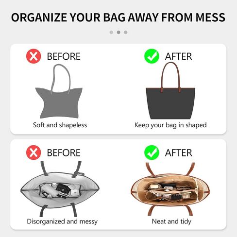 Tote Bag Organizer Insert Compatible with Geya Sain Louis GM Bag, Dupont Paper Purse Inner, Makeup Liner HandBag Shaper (White, GM) in Saudi Arabia