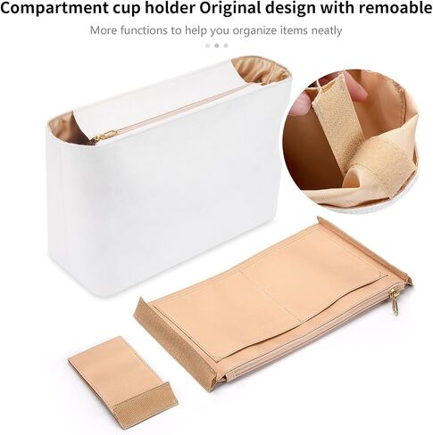 Tote Bag Organizer Insert Compatible with Geya Sain Louis GM Bag, Dupont Paper Purse Inner, Makeup Liner HandBag Shaper (White, GM) in Saudi Arabia