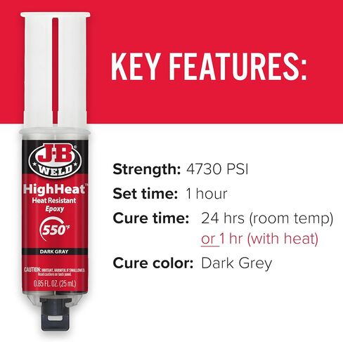 J-B Weld High Heat Syringe, Dark Grey - 25ml 2 Pack in Saudi Arabia