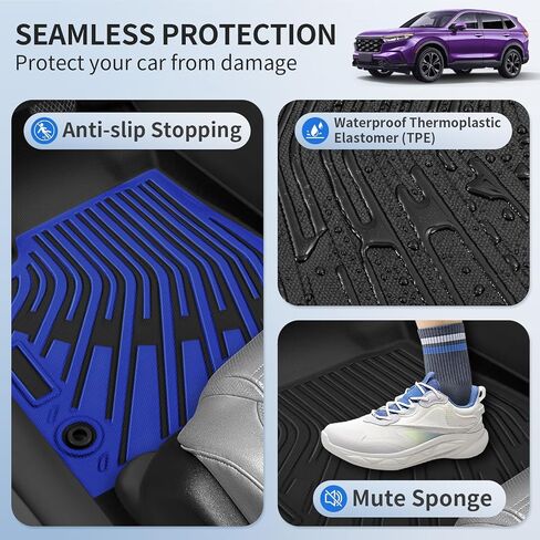 Floor Mats for Honda CR-V 2025 2024 2023 (Not Hybrid) Full Sets CRV All Weather Floor Mats for Honda CR-V Accessories 2025-2023 TPE Back Seat Cover Protector Trunk Frunk Mat in Saudi Arabia
