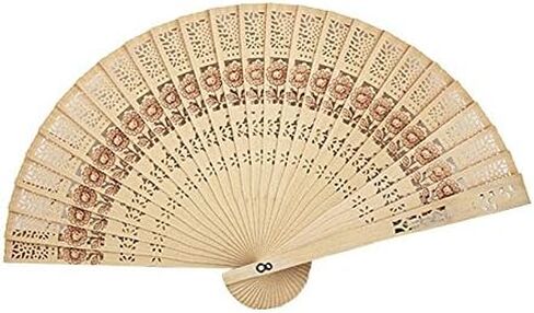 Sandalwood Fan (Set of 50 pcs) Wedding Favors&Birthday Gifts&Christmas Gift-Sunflower in Kuwait