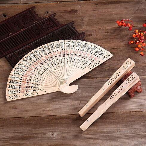 Sandalwood Fan (Set of 50 pcs) Wedding Favors&Birthday Gifts&Christmas Gift-Sunflower in Kuwait
